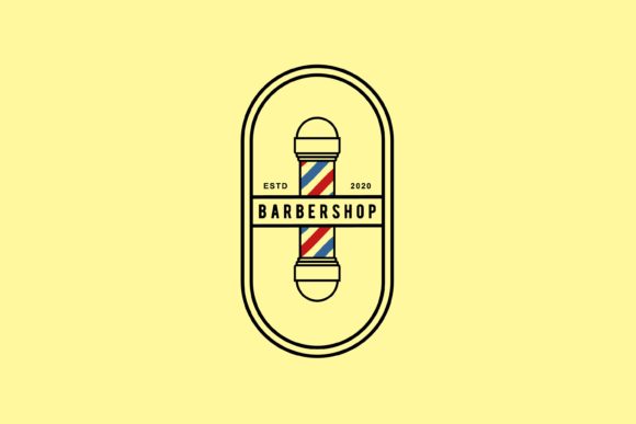 Barbershop Pole Hair Stylish Salon Logo