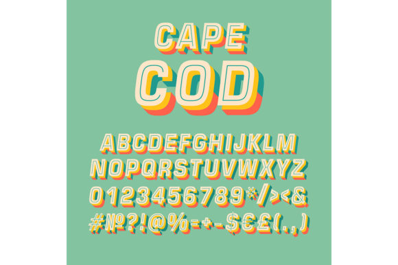 Cape Cod Vintage 3D Vector Alphabet Set: A Retro Design Revolution