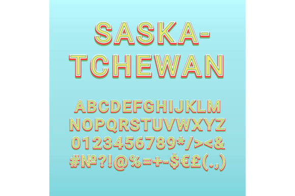 Saskatchewan Vintage Vector Alphabet Set