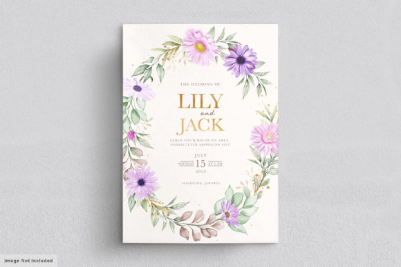 Wedding Card Set with Chrysanthemum Design